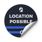 Stickers pare brise "location possible"